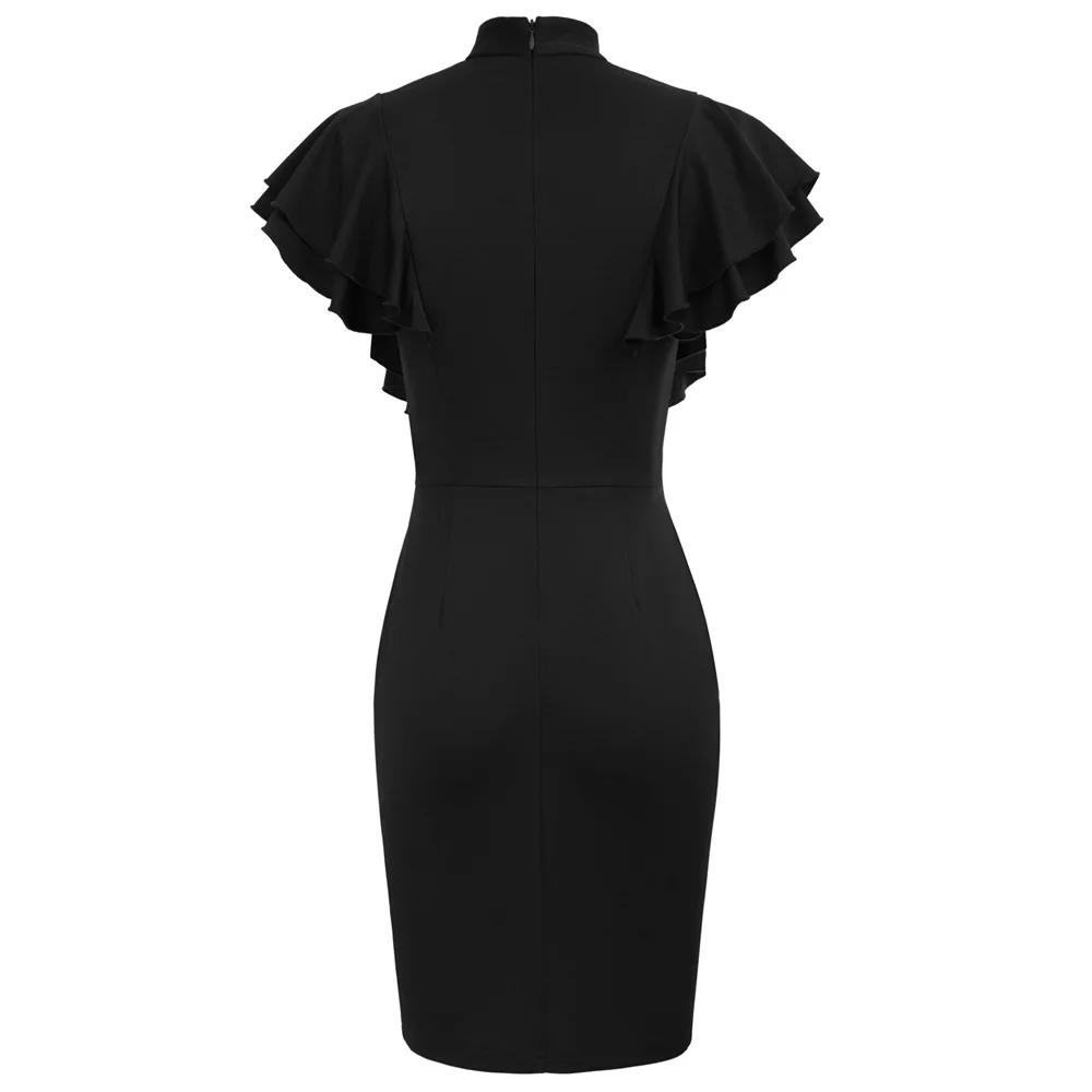 النساء 2019 فستان صيفي مثير خمر أنيقة الصلبة قلم رصاص فساتين السهرة حزب النساء اللباس Bodycon Vestidos زائد أحجام