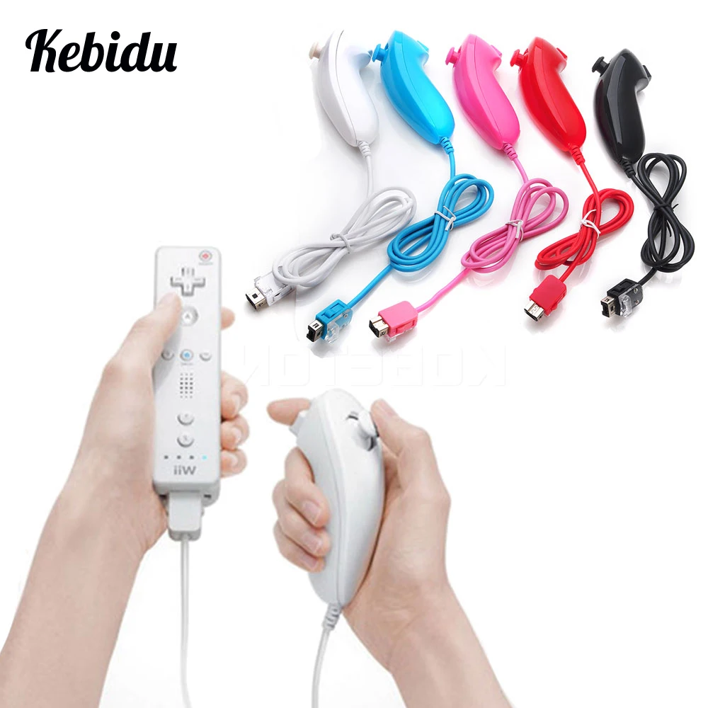 Проводной геймпад Kebidu для nunchaku Wii пульт дистанционного управления Nintendo игровой