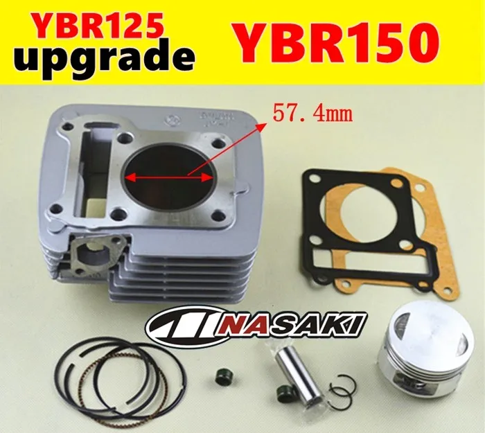 

free shippi 150cc motorcycle parts For YAMAHA YBR125 upgrade 57.4cc sleeve bore powerful explosive power cylinder assembly