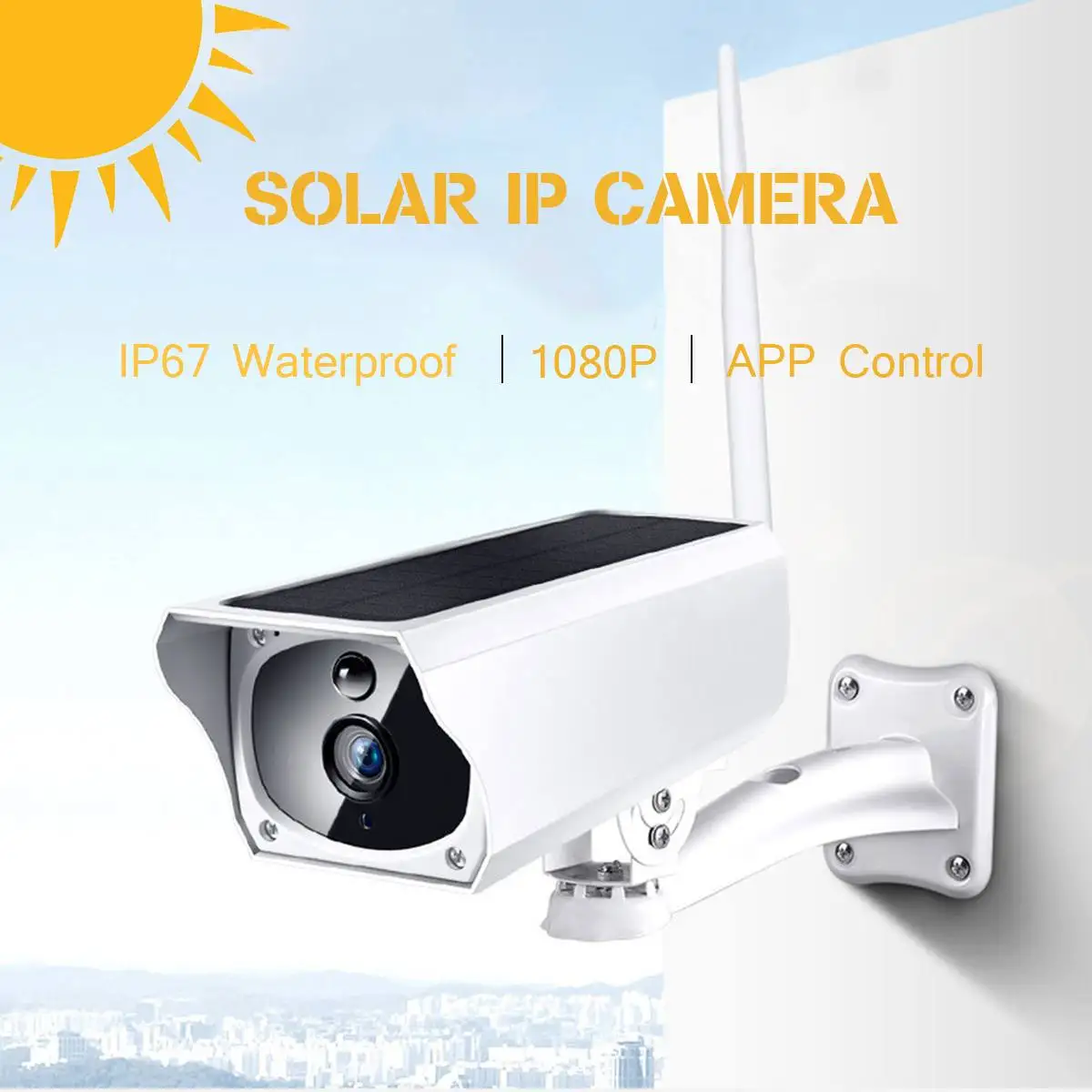 

1080P Security Solar Camera Wireless Remote Monitoring Outdoor Waterproof PIR Motion Sensor Wifi IP Camera Built-in Battery