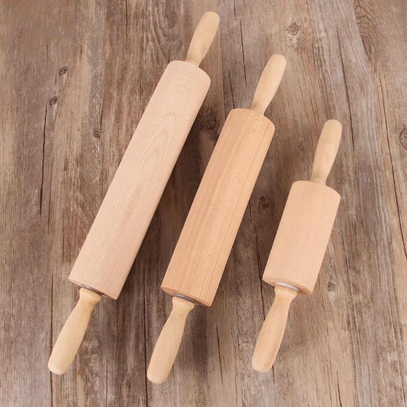 

Wooden Rolling Pin, Hand Dough Roller for Pastry, Fondant, Cookie Dough, Chapati, Pasta, Bakery, Pizza. Kitchen tool