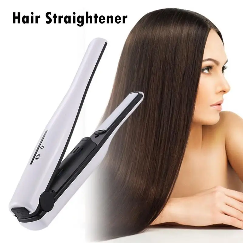 

Hair Straightener Pro Ceramic USB Charging Mini Hair Straightener Portable Travel Hairdressing Straightening Irons Curler Tools