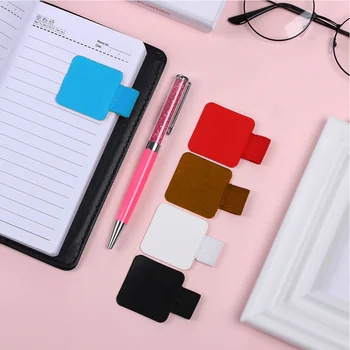 

Stationery Notebooks Pencil Pen Clip Leather Self-adhesive Simple Style Pen Holder Multifunction Office Supplies School Supplies