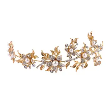 

Flower Pearl Headband Crystal Fashion Alloy Luxury Headwear Headdress Hair Accessories Hairband for Engagement Wedding Party