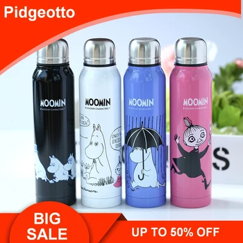 

280ml Portable Thermoses Double Wall Travel Moomin Vacuum Flasks Finland Mumin Lovely Stainless Steel Water Bottle Gift