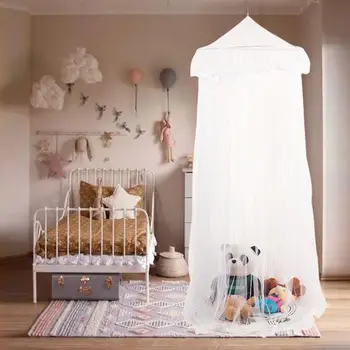 

Hanging Canopy Kids Baby Bedding Dome Bed Canopy Cotton Mosquito Net Bedcover Curtain For Infant Baby Cradle Playing