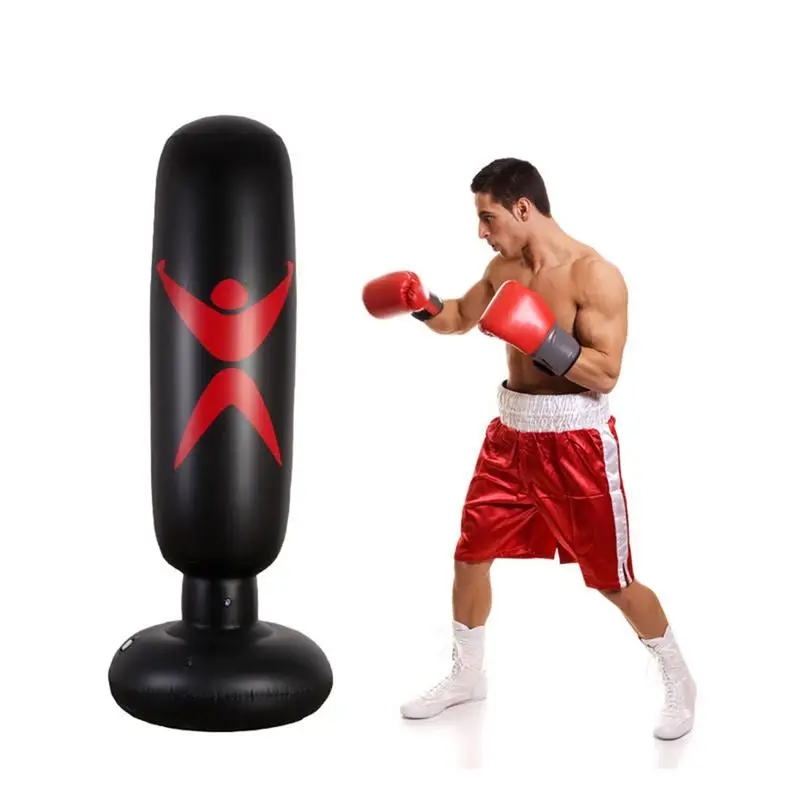 

Fitness Hit Sandbag Black PVC Thickening Children Inflatable Column Tumbler Pillar Fight Column Punching Bag Boxing Target