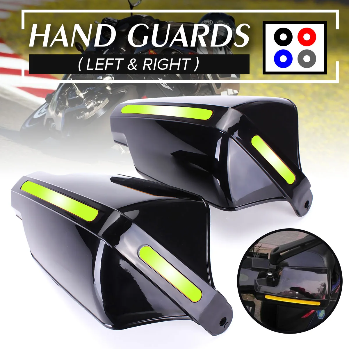 

3 Color Pair 7/8in 22mm Motorcycle Hand Guard Handle Protector Shield Motorbike Motocross Scooter Windproof Handlebar Covers