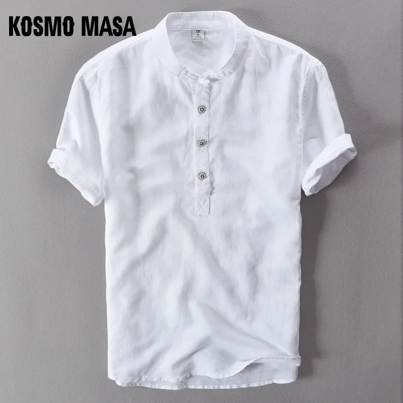 

KOSMO MASA Summer Linen Shirt Men's Short Sleeved Shirts Breathes Cool Shirts European Size Loose Shirts High Quality MB0040