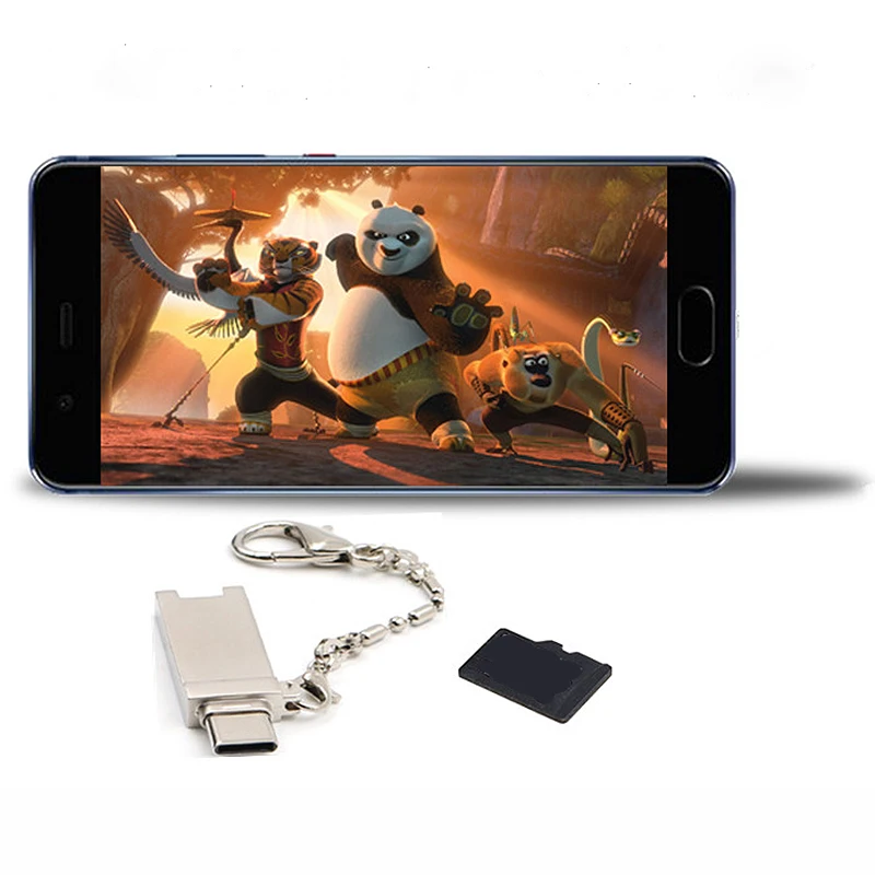 Kebidu мини брелок Тип C Micro USB OTG устройство для чтения карт памяти Адаптер SD/TF ПК