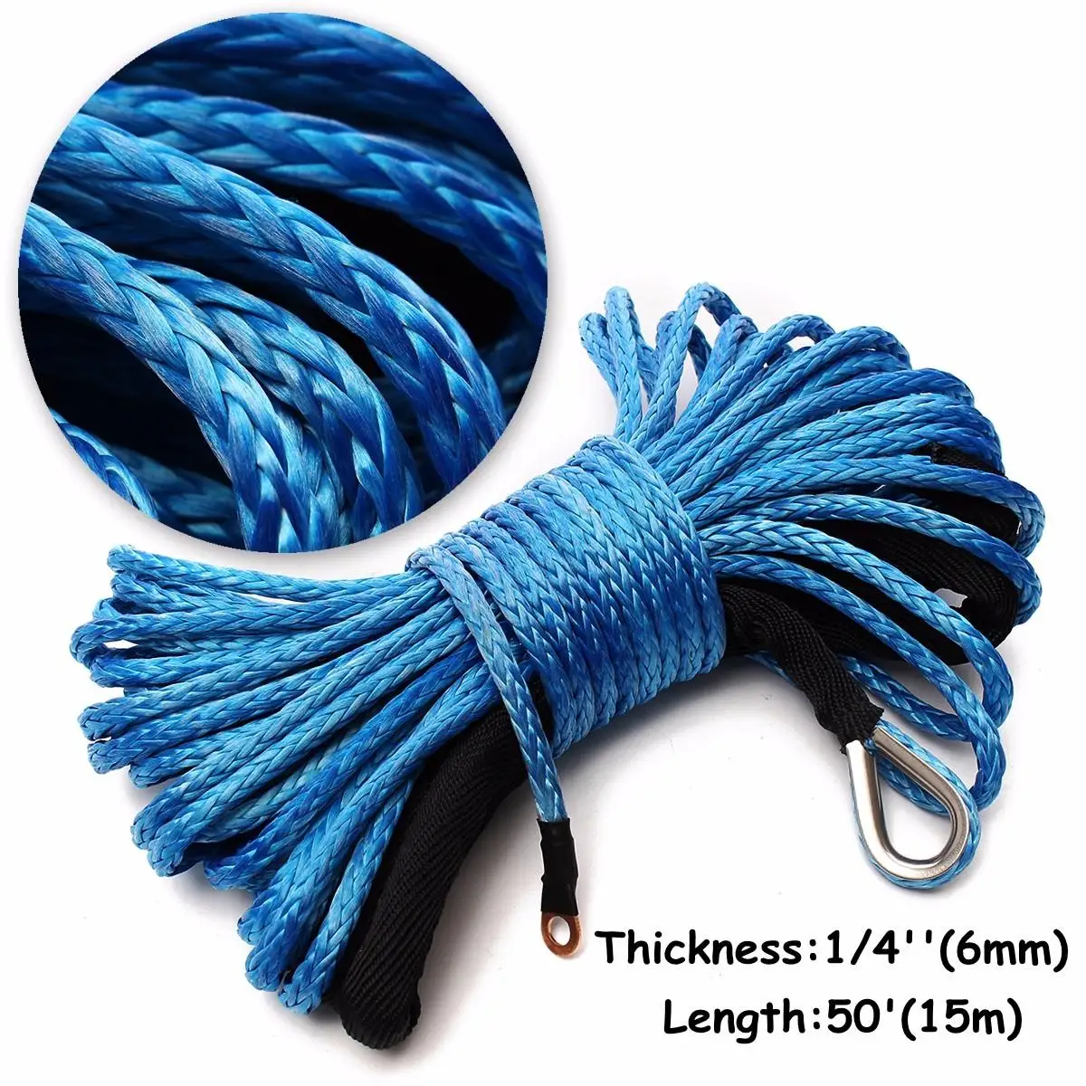Buy 1/4" x 50' 7700LBs Synthetic Fiber Winch Line
