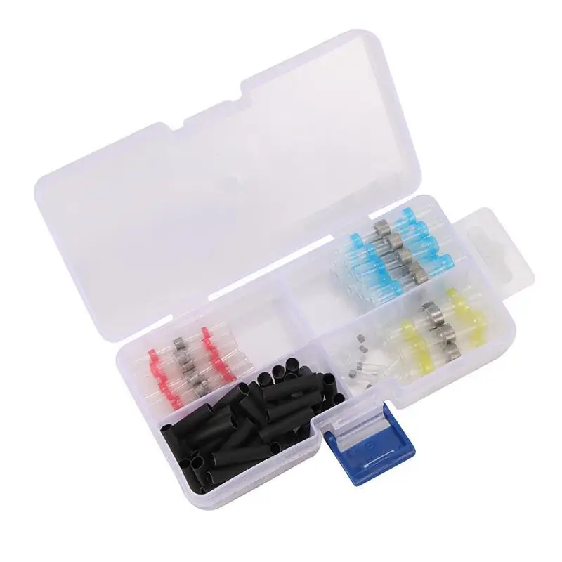 Onever 100 Pcs Car Wire Connectors Set Heat Shrink Solder Sleeves Crimp Butt Terminals Connector Accessories Kit | Автомобили и