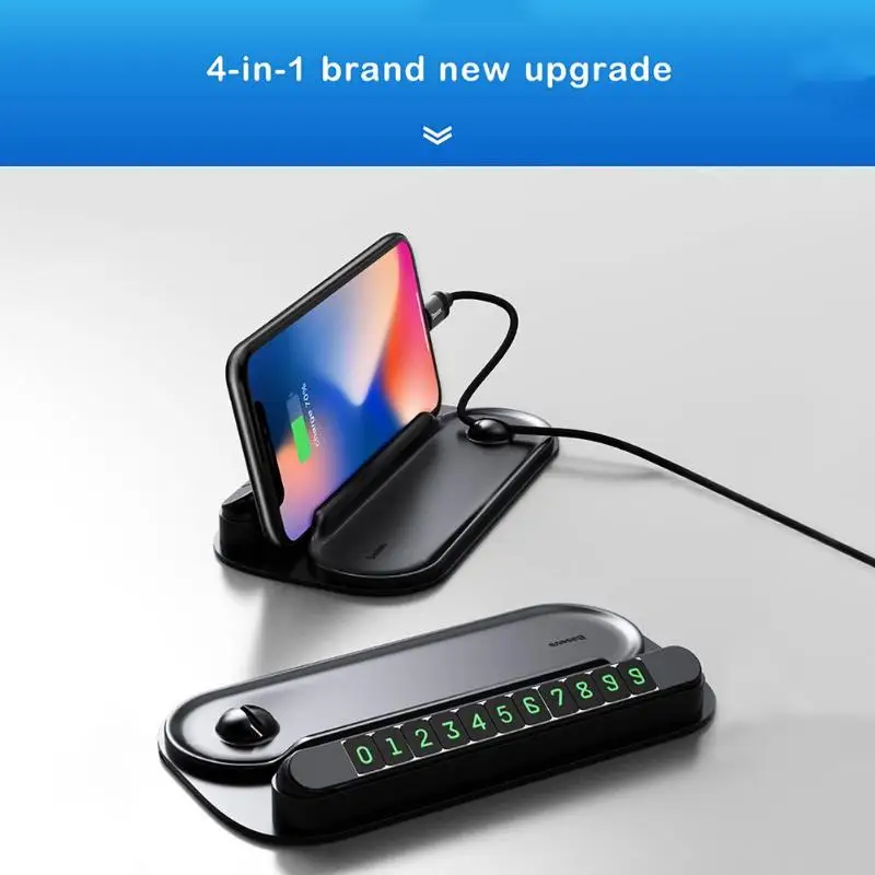 

Baseus Mobile Phone Holder Car Styling Temporary Parking Card Phone Number Plate Auto Sticker Mobile Phone Car Phone Holder
