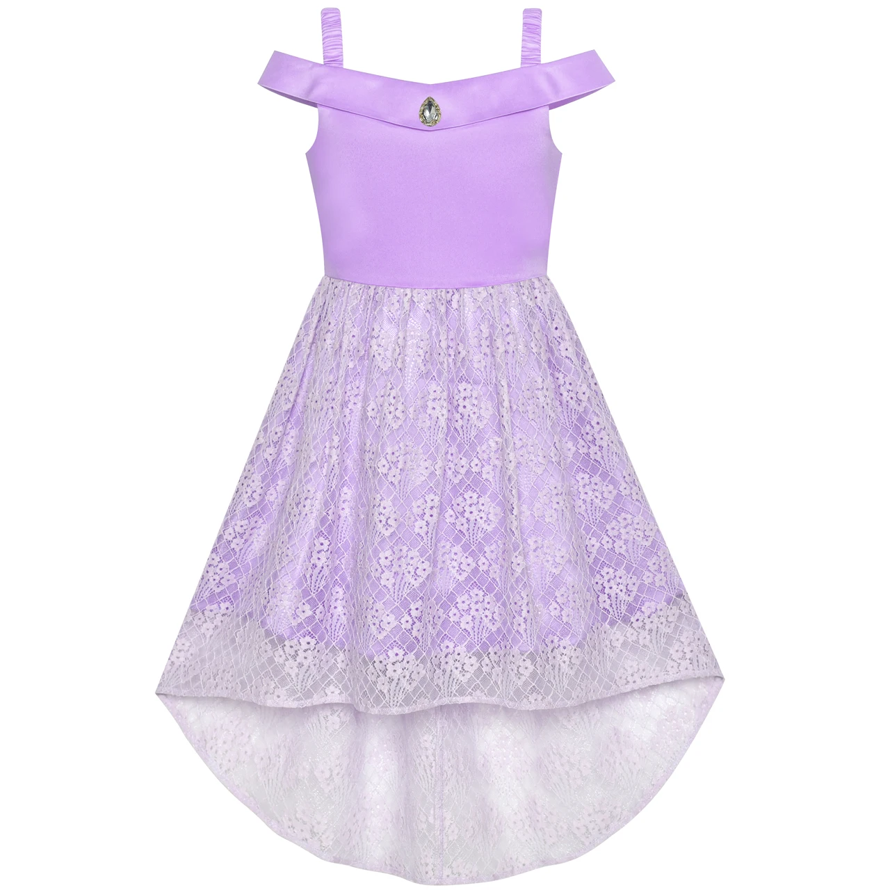 Flower Girl Dress Purple Off Shoulder Hi-low Bridesmaid 2020 Summer Princess Wedding Party Dresses Kids Clothes Pageant Carnival | Детская