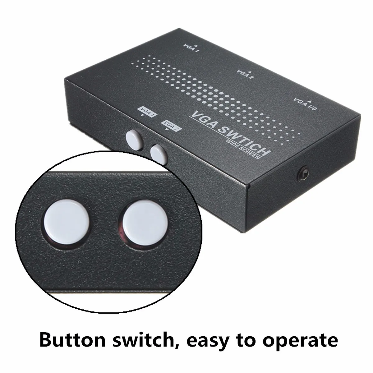  Original Universal 2 Port Hub USB 2.0 KVM SVGA VGA Switch Box Monitor Adapter Connects Printer Inte