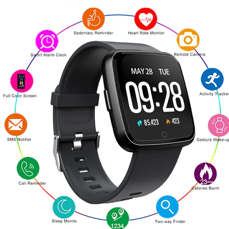 

Y7 Smart Watch With Heart Rate Blood Pressure Blood Oxygen Monitor Pedometer Sports Fitness bracelet Smartwatch Men Women