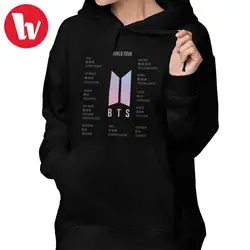 Love Yourself Толстовка BTS Love Yourself World туристический магазин толстовки Графический черный толстовки женские большие размеры пуловер с капюшоном