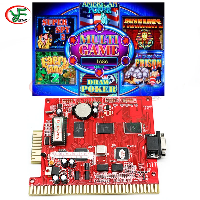 

NEW Version (Low rate 65%-95%) Multigame 6X,casino slot machine game pcb,Mutigame 6 in 1 game pcb board
