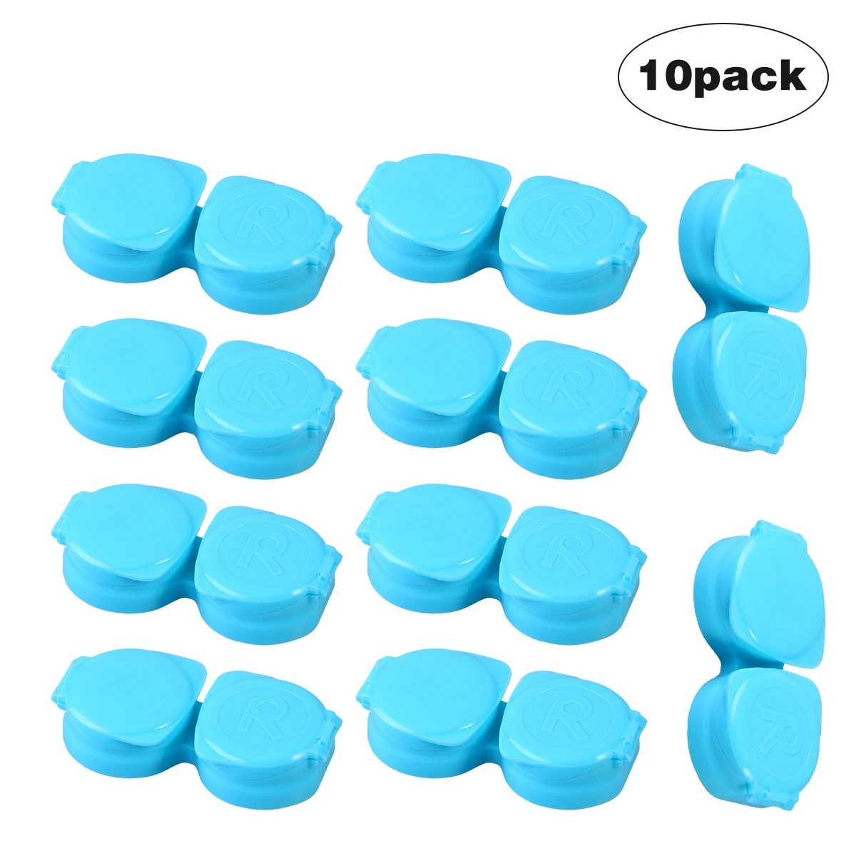 

10pcs Contact Lenses Case Holder Storage Box Container for Home and Travel (Blue)