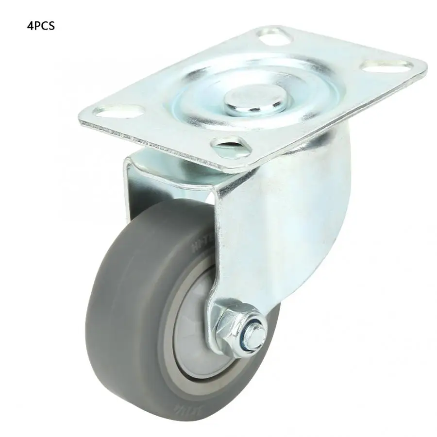 

rubber wheels for office chairs 4pcs 3 inch TPR Universal Swivel Single Bearing Casters Wheels for Furniture Trolley Dining