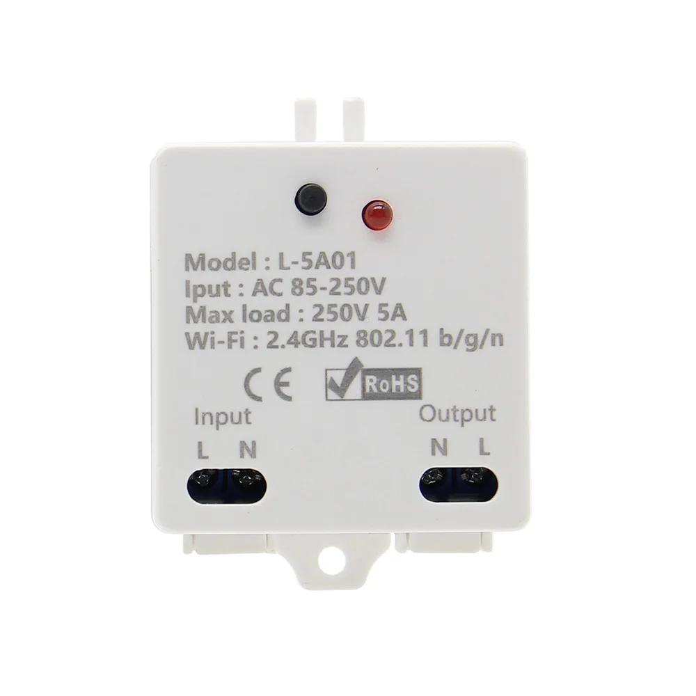 

1-CH AC 85-250V 5A WiFi Switch Module Remote Light/Lamp, Automated Relay Module Support Google Home/Alex for Smart Home