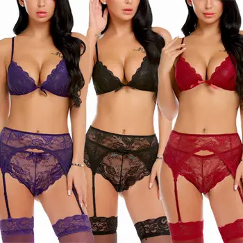 

Sexy Sleepwear Lace Women G-string Dress Babydoll Nightwear Sleeveless Pyjama Set V-neck Sleepwear Summer Women Sleep