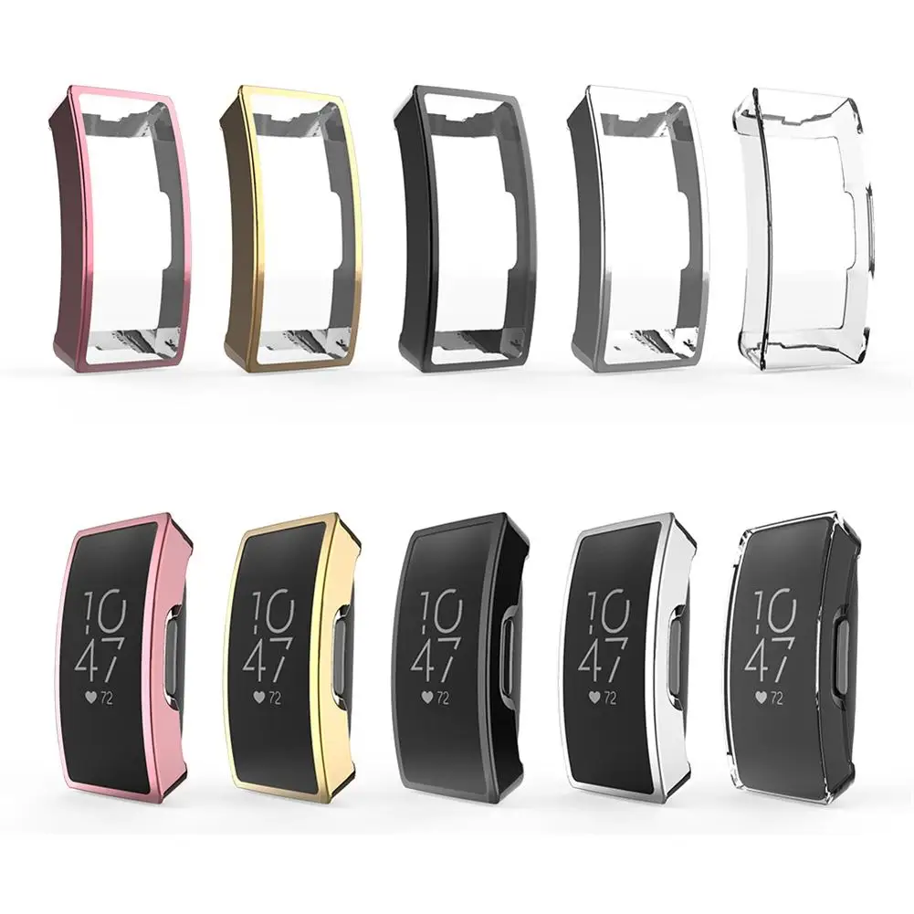 

Transparent TPU Electroplate Protective Case Cover For Fitbit Inspire HR Fitness Tracker Gym Sports Activities Scratch-resist