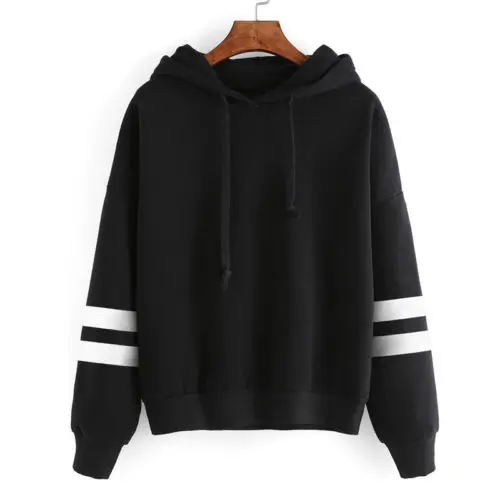  Womens Long Sleeve Hoodie Sweatshirt Sexy 2018 Fashion Jumper Hooded Pullover Tops Casual Ladies To