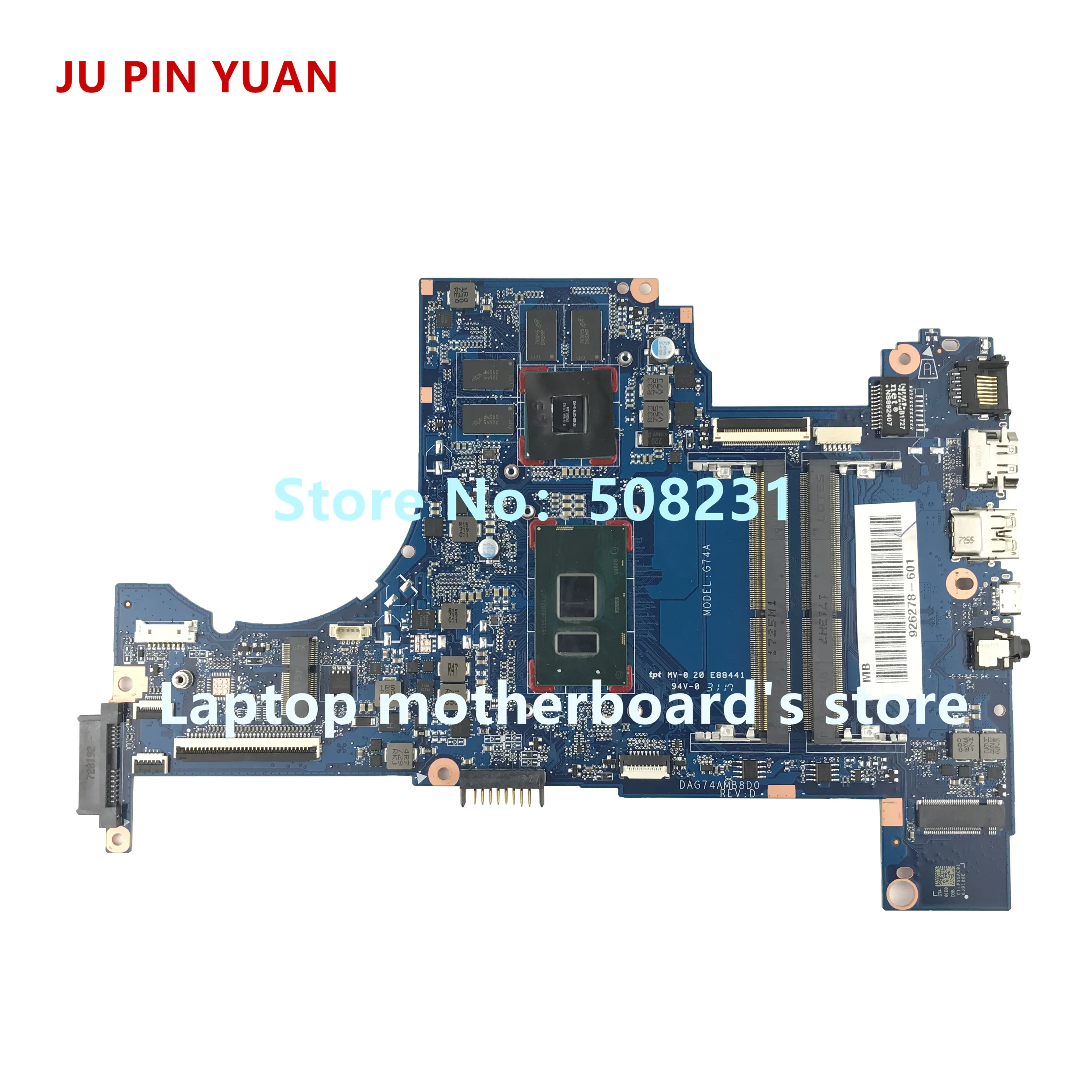 

926278-601 G74A DAG74AMB8D0 for HP PAVILION 15-CC 15T-CC Laptop Motherboard with 940MX 2GB i7-7500U Fully Tested