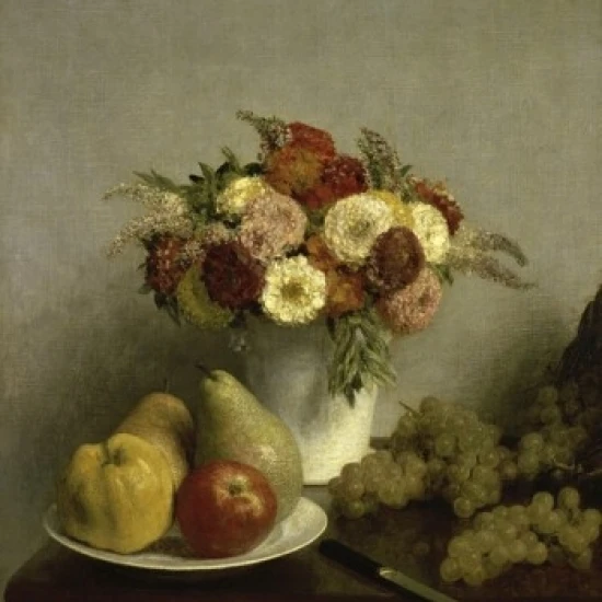 Цветы и фрукты (Fleurs et fruits) 1865 Henri Fantin-Latour (1836-1904/French) Musee d'Orsay Paris (18x24) | Дом сад