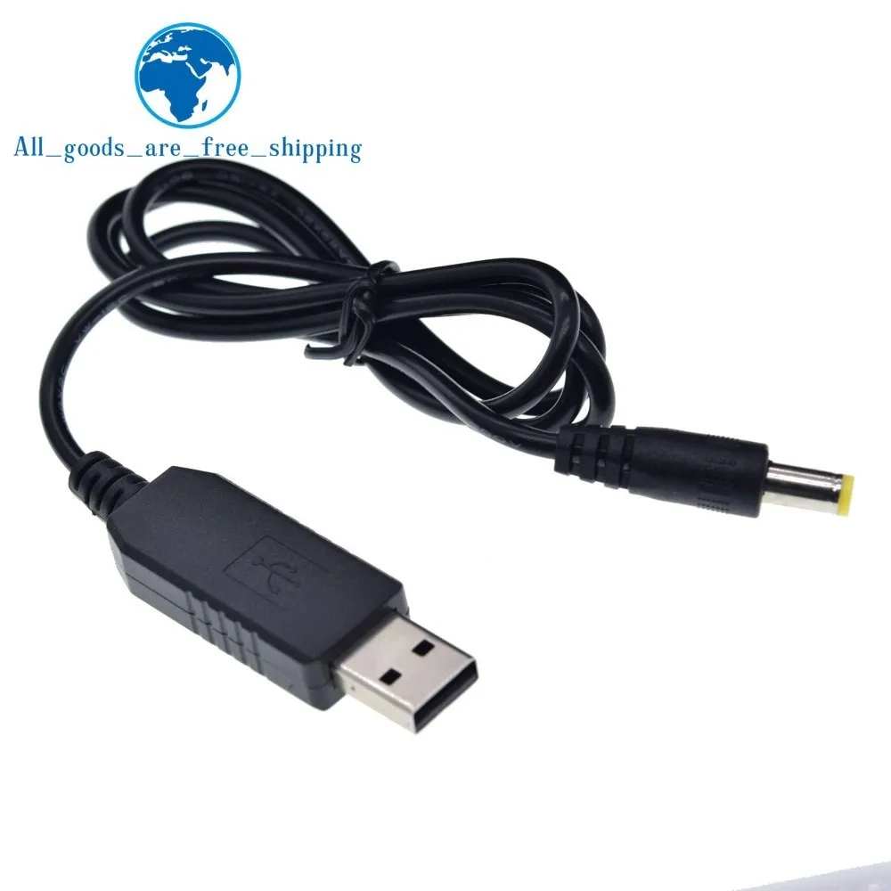 TZT Usb линия повышения мощности Dc 5 В к Dc 9 В/12 В Повышающий Модуль Usb конвертер Кабель-адаптер 2,1x5,5 мм разъем