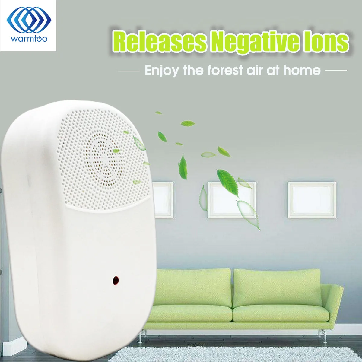 

Warmtoo Mini Air Purifier Negative Ion Generator Odor Allergies Eliminator 220V Remove Formaldehyde Smoke Dust Purification