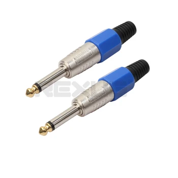 

10pcs/lot DC 6.35MM Adapter Zinc Alloy & PVC Buffer Rubber & ABS Shell Plug for Mono Microphone Cable Conenction