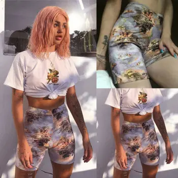 

HIRIGIN Women Sexy Hot Pants Summer Casual Skinny Midi High Waist Short Trousers