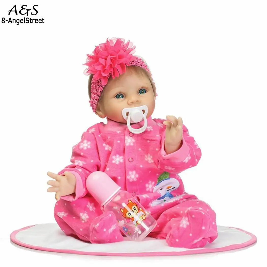 

Kids Soft Silicone Realistic With Clothes Reborn Baby DollCollectibles Gift Playmate 2 4Years Pink Unisex