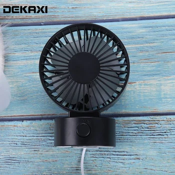

DEKAXI New style Electric Double-vane Mini USB Fan Flexible portable fan air cooler 2 speeds Adjustable Desktop USB Cooling Fan
