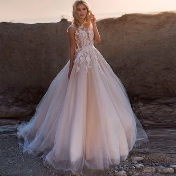Weilinsha Cap Sleeve Applique Ball Gown Wedding Dresses O-neck Bridal Gowns Shinny Tulle Robe De Mariage Custom Design Weilinsha Cap Sleeve Applique Ball Gown Wedding Dresses O-neck Bridal Gowns Shinny Tulle Robe De Mariage Custom Design