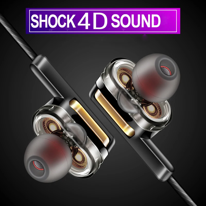 

X3 Dual Driver Earphone Super Bass Headset Stereo Earbuds With Micrpphone fone de ouvido HIFI Earphone for phone