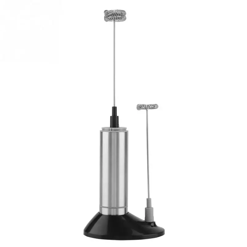 

Double Triple Spring Whisk Head Electric Milk Frother Handheld Blender Mixer with Additional Single Spring Whisk Head for Coffee