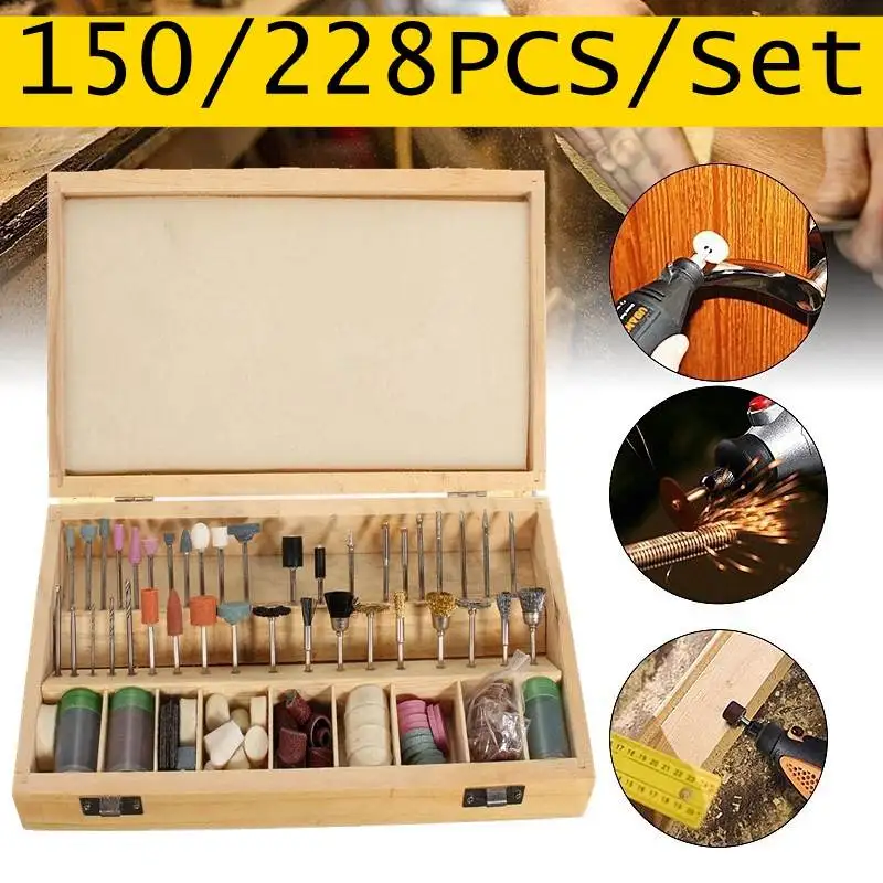 150pcs Rotary Tool Accessory Bit Set Grinding Polishing Accessories for Dremel