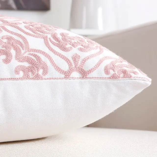 Decorative Embroidered Cushion Covers Pillowcase Luxury Sofa Throw Pillows Pink Geometric Decoration Car 45*45cm 40557 Coussins Cocooning.net