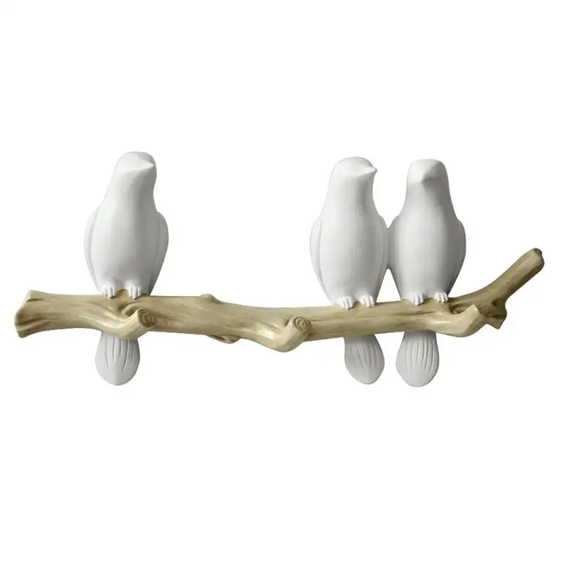 

Decorative Birds On Tree Branch Wall Mounted Clothes Hanger Decorative Ornaments For Coats Hats Keys Towels