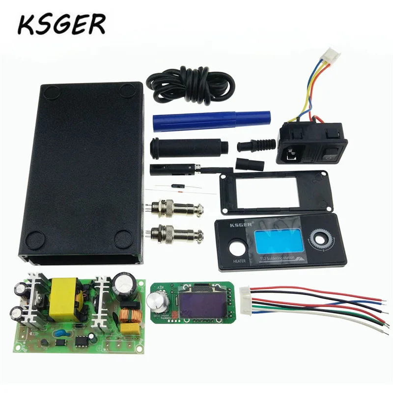 

KSGER T12 V2.0 STM32 OLED Digital Soldering Station Controller 5 Core Silicone Wire Metal Case 9501 Soldering Handle Set Durable