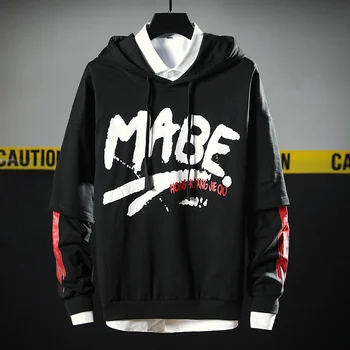 

Spring New Hoodies Men Fashion Letter Printing Casual Hooded Sweatshirt Man Streetwear Trend Wild Hip Hop Loose Pullover S-4XL