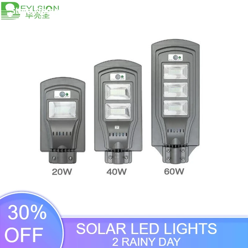 

BEYLSION LED Solar Street Light 20W/40W/60W Super Bright Radar Motion Sensor Waterproof Security Lamp for Garden Yard Wall Light