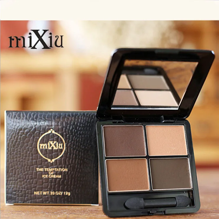 

Shimmer Matte 4 Colors Eyeshadow Palette Cosmetic Nude Pigment Makeup Intense Glitter Earth Color Smokey Eye Shadow