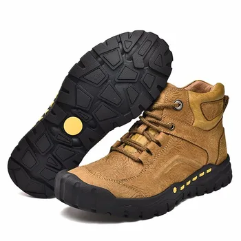 

Head Layer Skin Male Leather Man Outdoor Hiking Trekking Climbing Shoes Snowfield Down Keep Winter High Help Cotton-padded Boots