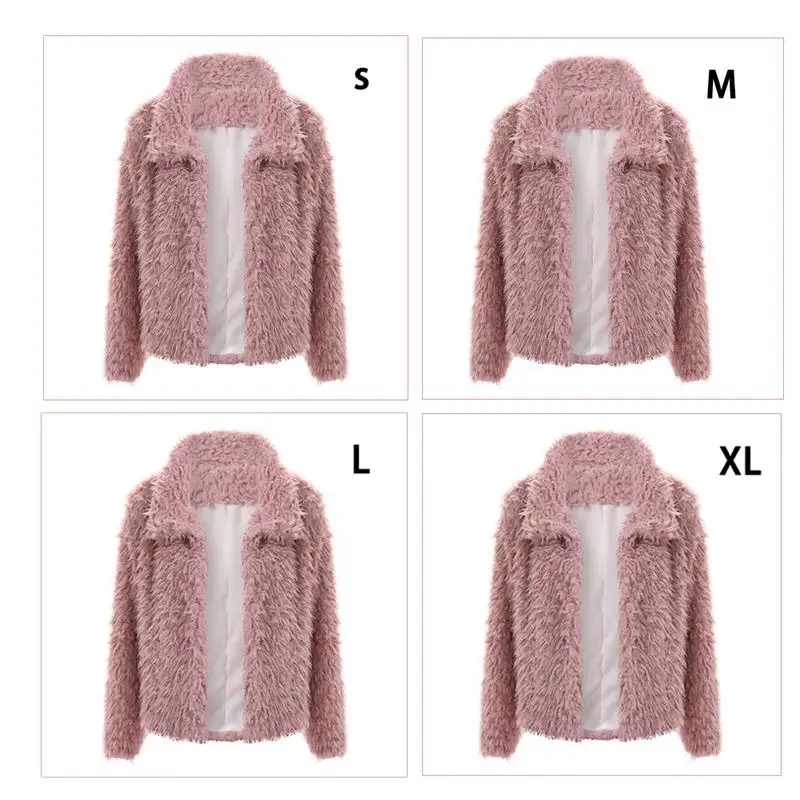 Зимние флисовые Faux Shearling Меховая куртка пальто Womenplush теплый толстый плюшевый