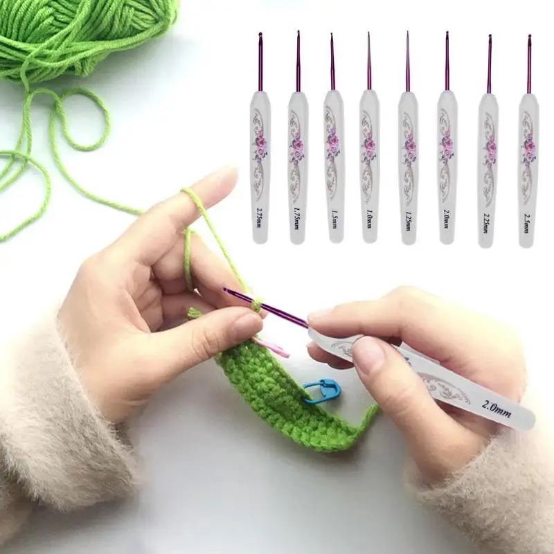 

8Pcs/lot Plastic Handle Aluminium Crochet Hooks Set Sewing Knitting Needles for Sweater Sewing Knitting Needles Sewing Tools