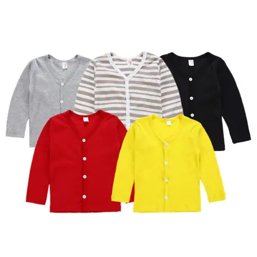 

Casual Kids Baby Boy Girl Knitted Sweater Cardigan Coat Long Sleeve Tops Outwear